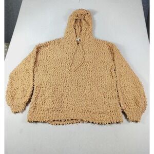 Umgee Sweater Womens 2XL Hooded Popcorn Shag Knit Pullover Cabincore Cozy